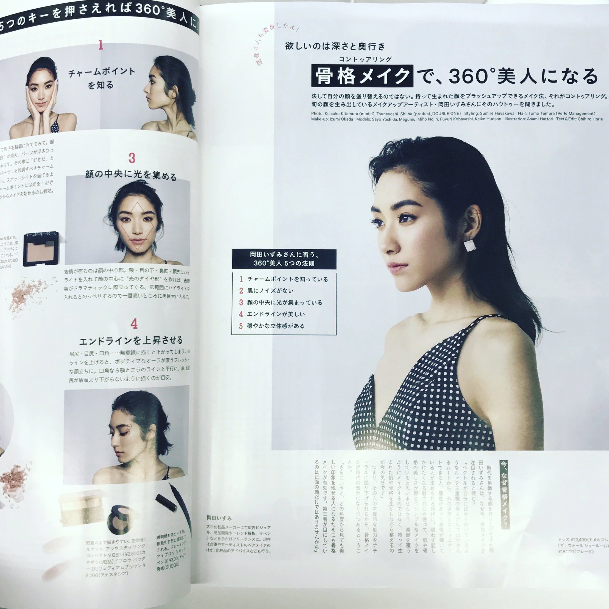 Ginza 骨格メイクで 360 美人になる 決して自分の顔を塗り替えるのではない 持って生まれた顔 をブラッシュアップできるメイク法 それがコントゥアリング 骨格メイク 旬の顔を生み出しているメイクアップアーティスト 岡田いずみさんにその