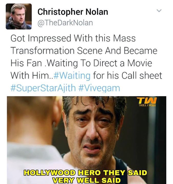 KadavulinSeedan's tweet photo. Vera level 😎

#SuperStar #Ajith #Vivegam https://t.co/4LKrdwhtXf