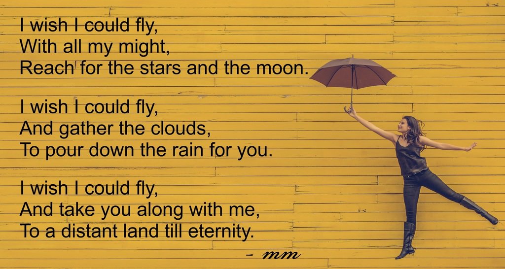 post_positives's tweet photo. I wish I could fly | World Poetry Day, 2017 #wish #fly #high #eternity #sky  #stars  #poem… https://t.co/DUM4quXt3W https://t.co/BU50dIXBLg
