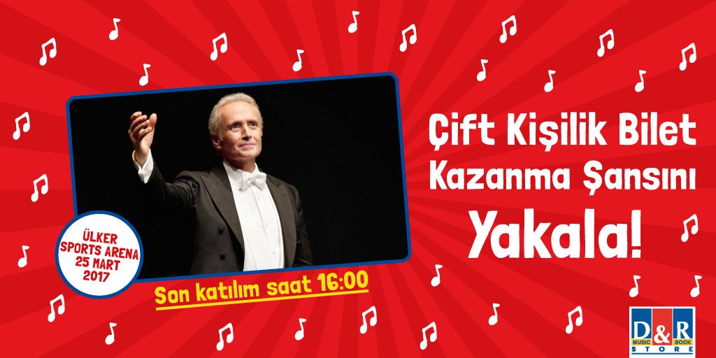 Bu tweet'i RT’leyen şanslı 1 kişiye D&amp;R sponsorluğunda gerçekleştirilen Jose Carreras jubile konserine çift kişilik bilet hediye!