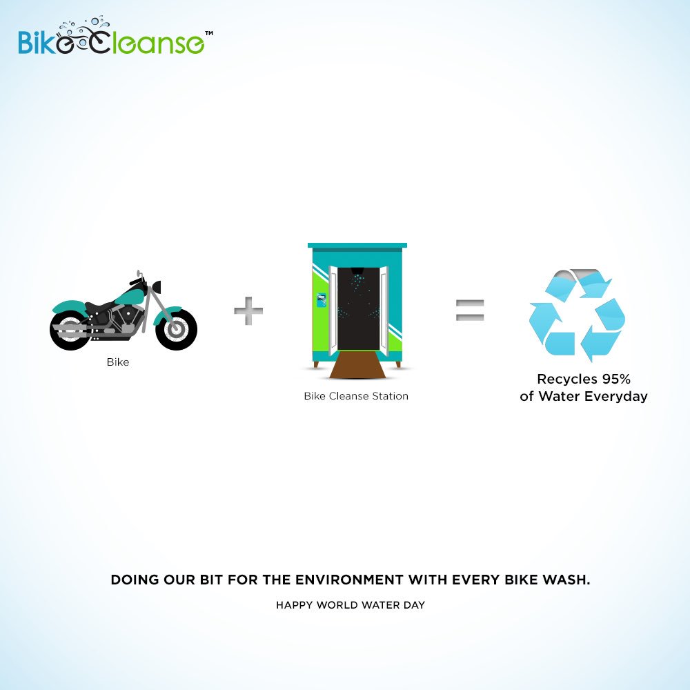At Bike Cleanse, our water saving equation is pretty straight forward. #WorldWaterDay #SaveWater #RecycleWater #RideWithPride #Riders #Bike