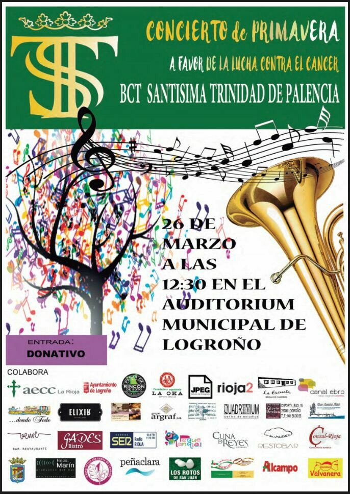 StmaTrinidadPal's tweet photo. El Domingo estaremos en el Auditorium Municipal de Logroño, en el Concierto de primavera a favor de la lucha contra el cancer #SuenaTrinidad https://t.co/FVytOI8k0g