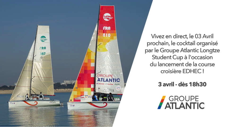 Groupe_Atlantic's tweet photo. Le 03/04, assistez au #FacebookLive du cocktail #GALSC organisé à l’occasion de la course #EDHEC ! Inscrivez-vous : https://t.co/uyewxNOW6T https://t.co/8JG8E1czYf