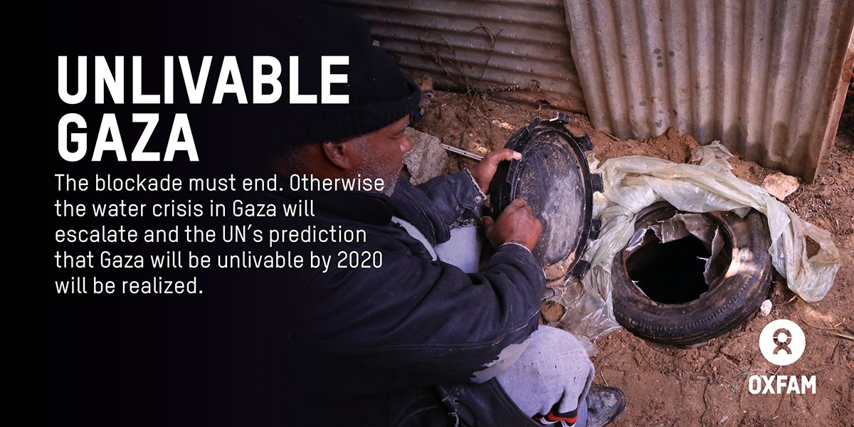 With 96% of the water undrinkable, families in #Gaza are desperate for clean water #WorldWaterDay oxf.am/ZbCq