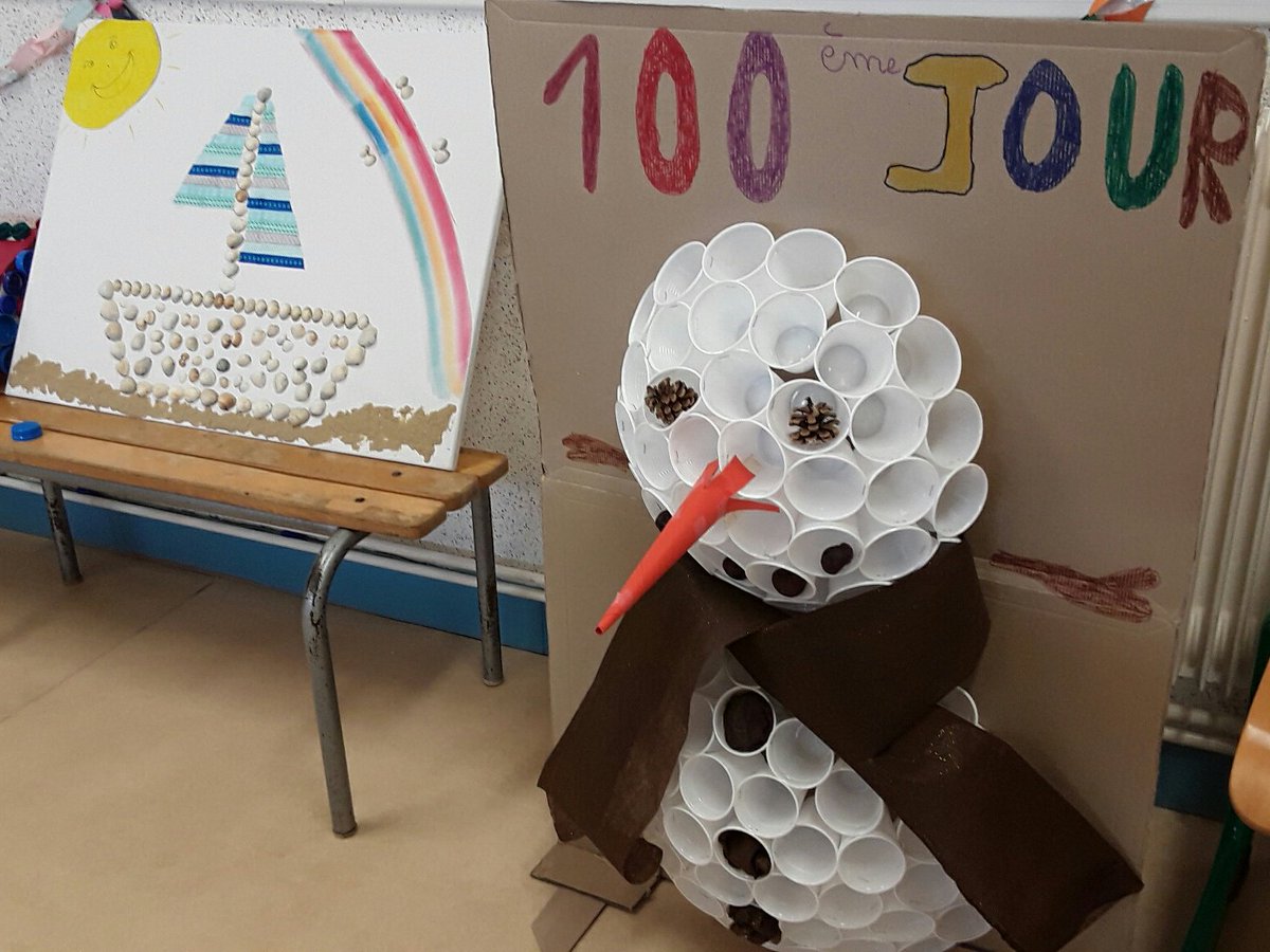 cp_ce_Mouzon's tweet photo. Vendredi  3  mars , nous  avons fêté  le  100  ème  jour d'école.  Eva et  Servane. https://t.co/VRx0JFmG9j