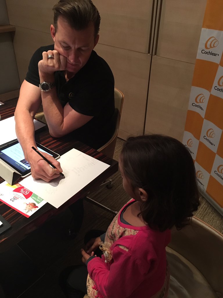 CochlearIndia's tweet photo. Engaging with recipients in ways more than one! We love how our Global Hearing Ambassador inspired baby Muskaan today. #soundsofcricket https://t.co/uQDaMPA69r