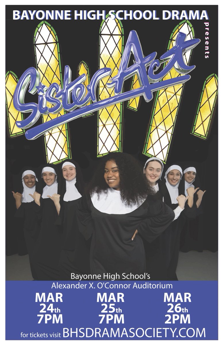 BHSAfA2's tweet photo. BHS Drama Society presents Sister Act this weekend! Get your tix now at https://t.co/L5HYXAuHsE #BEEFAB #itsasisterthing
@bhsdramasociety https://t.co/QbGjiqwmBB