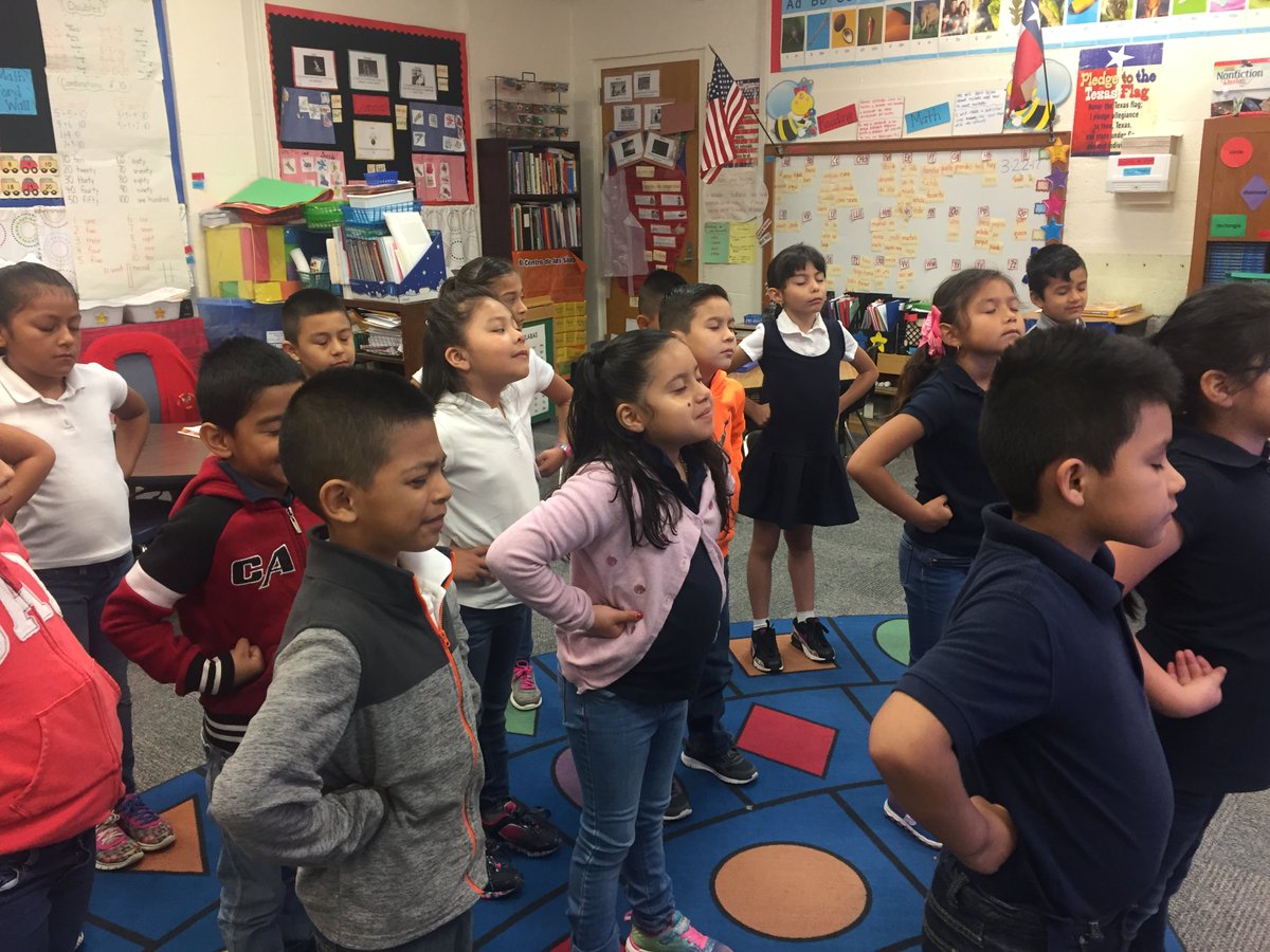 LMerrettFWISD's tweet photo. It's testing season but we are READY!  Here's our students participating in the GoNoodle "Flow" challenge focused on relaxation techniques! https://t.co/3gbb9u4m7w