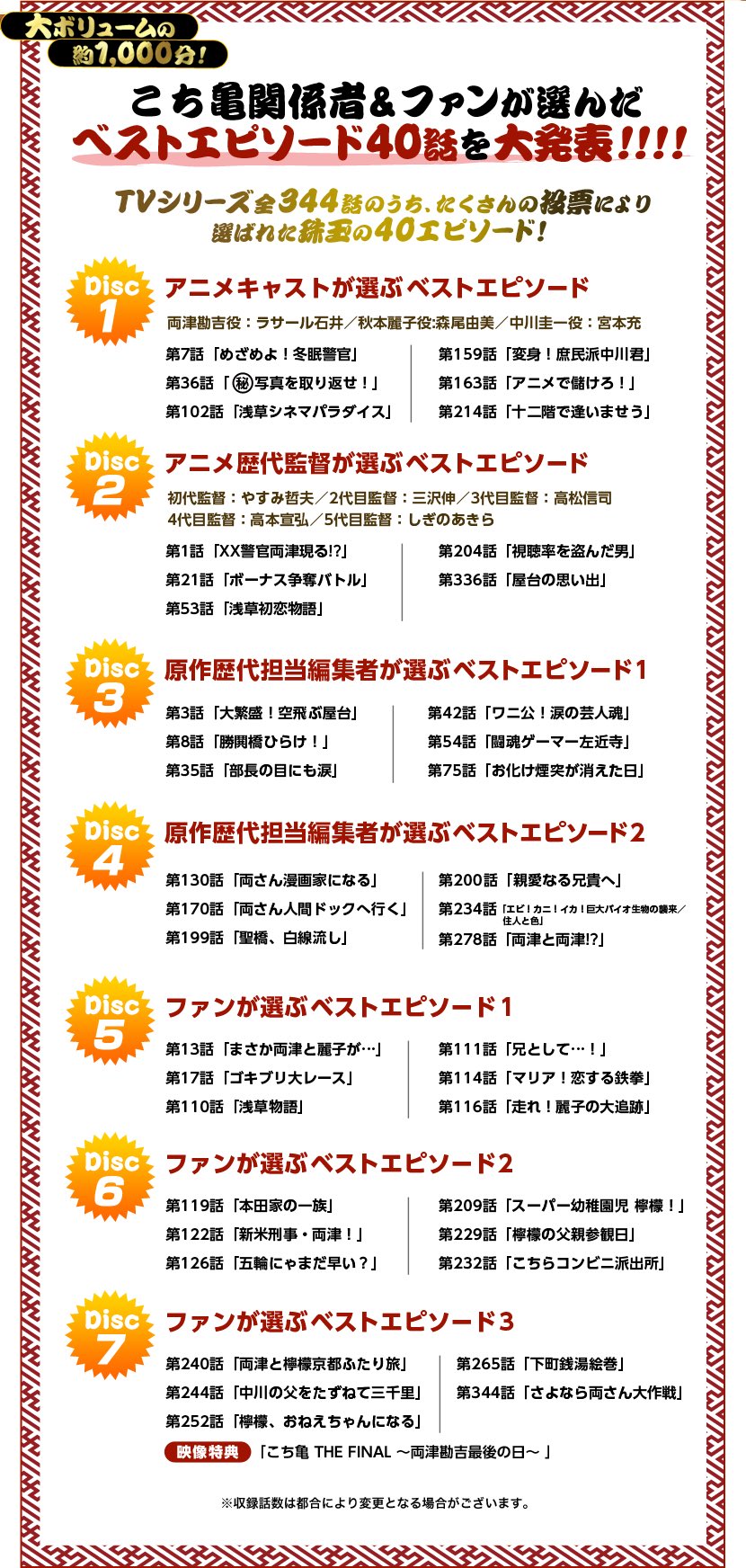 こち亀DVD ベストエピソードセレクション