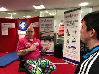 LTVBirmingham's tweet photo. World #Darts No.3 is in town & our very own #Brackers has been enjoying a chat & leg of darts with him. Find out why - #BirminghamNews 6/9pm https://t.co/Pa3XDJLnq3