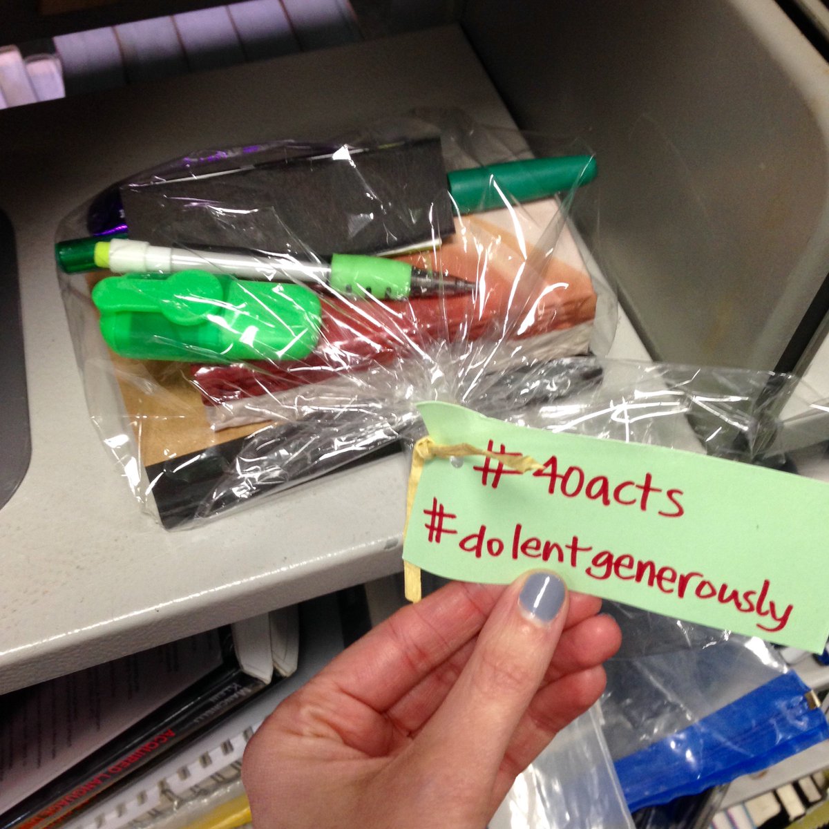 MarjonLibrary's tweet image. A mystery parcel has appeared in the library, we’ve left in in place for the lucky finder! #40Acts #DoLentGenerously #marjonlibrary