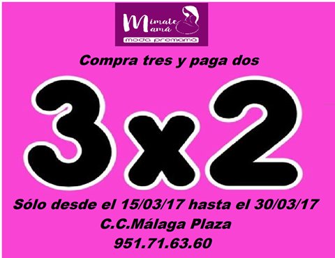 malagaplaza's tweet photo. Aún puedes disfrutar del 3x2 en nuestra tienda premamá y mamá primeriza @MimateMama 🤰 ¡No digas que no te avisamos! https://t.co/Z4EREBCkLj