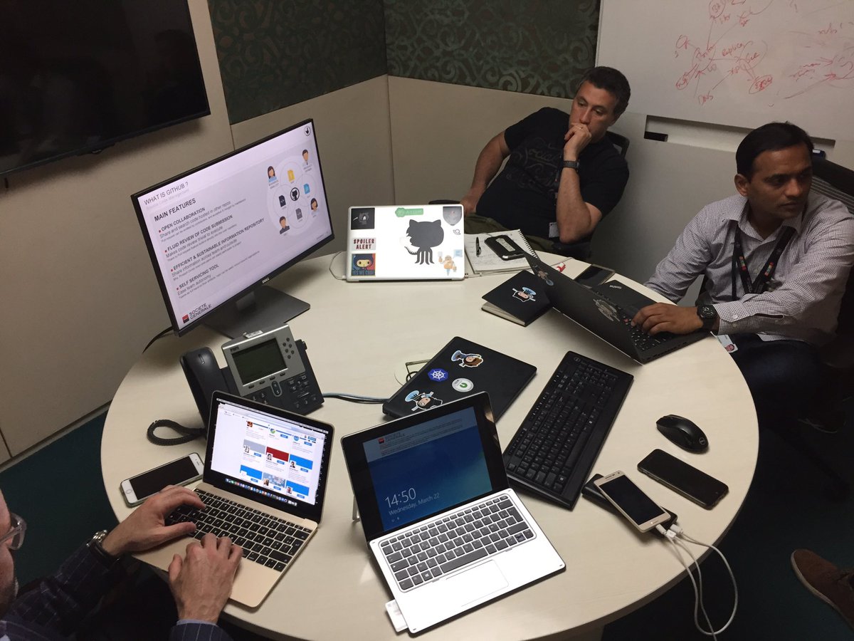 djam4242's tweet photo. Industry insight sharing session btwn @SocieteGenerale @SchneiderElec & @github @AlainHelaili @fabien996 @p_e_fraisse #sggsc #sg_opensource https://t.co/foeohVHhXw