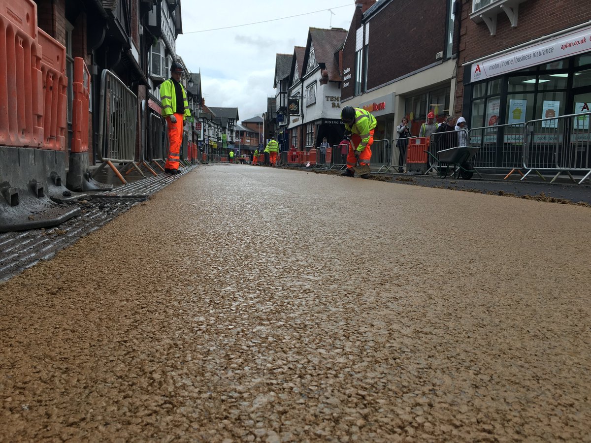 A few photos of the surfacing work we have been doing in Chester City Centre taken by <a href="/VolvoCEGlobal/">Volvo CE</a> #ABG #ChesterCityWalls #RoadSurfacing