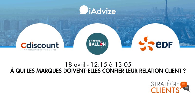 maximebaumard's tweet photo. Conference @iAdvize à @strategiec avec les témoignages de Cdiscount, EDF et LePetitBallon https://t.co/EIVwoFEIK8 https://t.co/eDhK6EAcWA