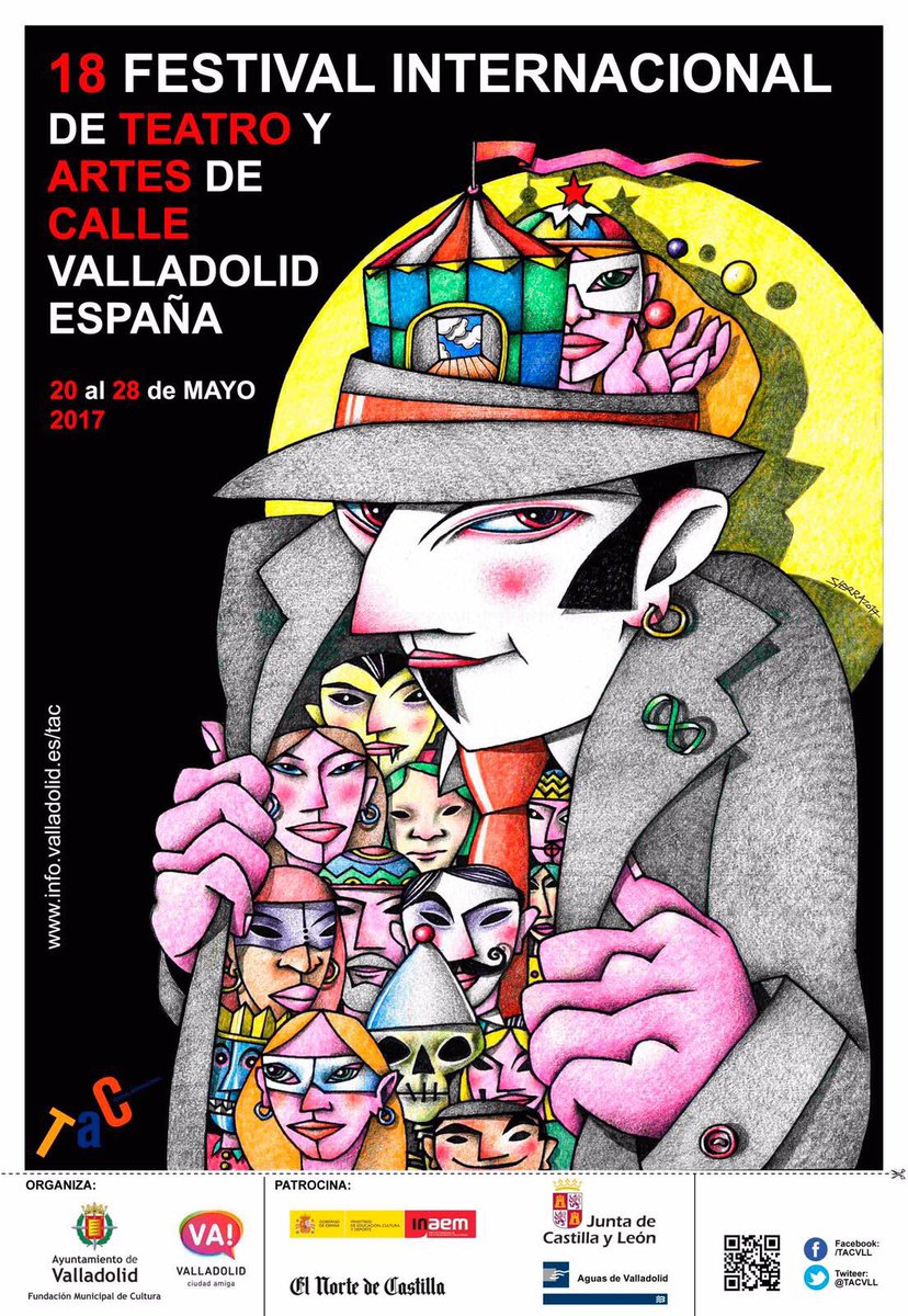 AyuntamientoVLL's tweet photo. .@oscar_puente_: "@tacVLL se celebra del 20 al 28 de mayo, y el cartel es obra de #ManoloSierra, homenajeado en #TACVLL2016"
#TACVLL2017 🎭 https://t.co/GbbbDYxOV3