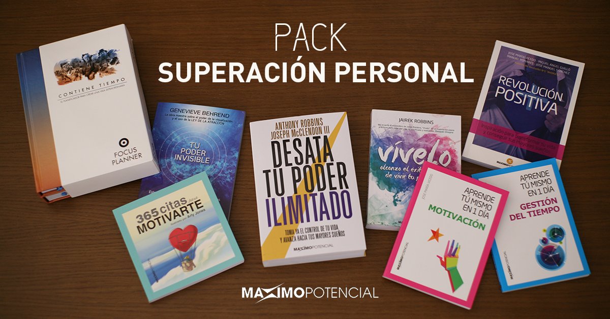 MaxPotencial's tweet photo. 📣 MES DE LA SUPERACIÓN PERSONAL 📣 HAZTE CON TU PACK DE 7 LIBROS Y 1 FOCUS PLANNER A UN PRECIO INCREÍBLE ➡️https://t.co/Yb4awIaRCT https://t.co/1LRwNUPRm1
