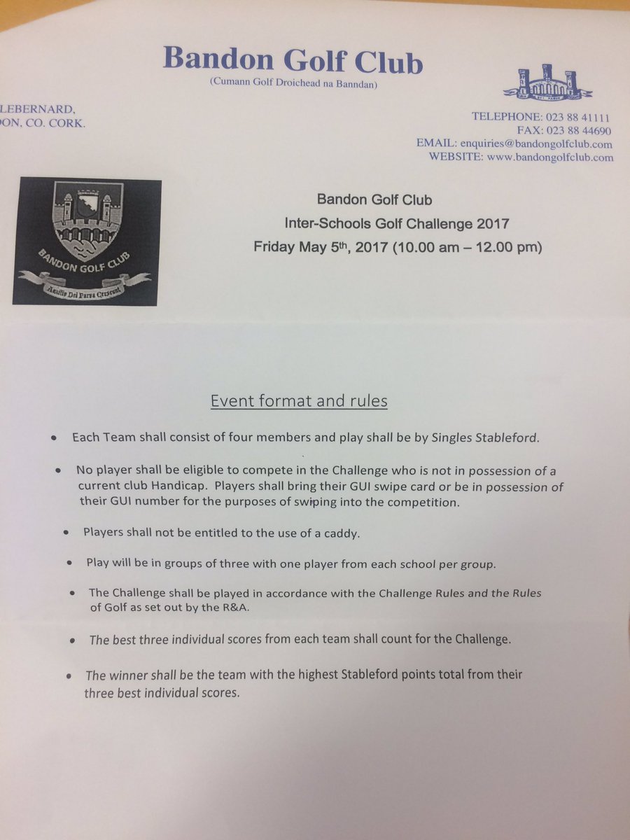 kcsgolf's tweet photo. Date for the diary for @KinsaleComSch golfers 🏌 ⛳️ @BandonGolfClub https://t.co/CZsW1DAjYS