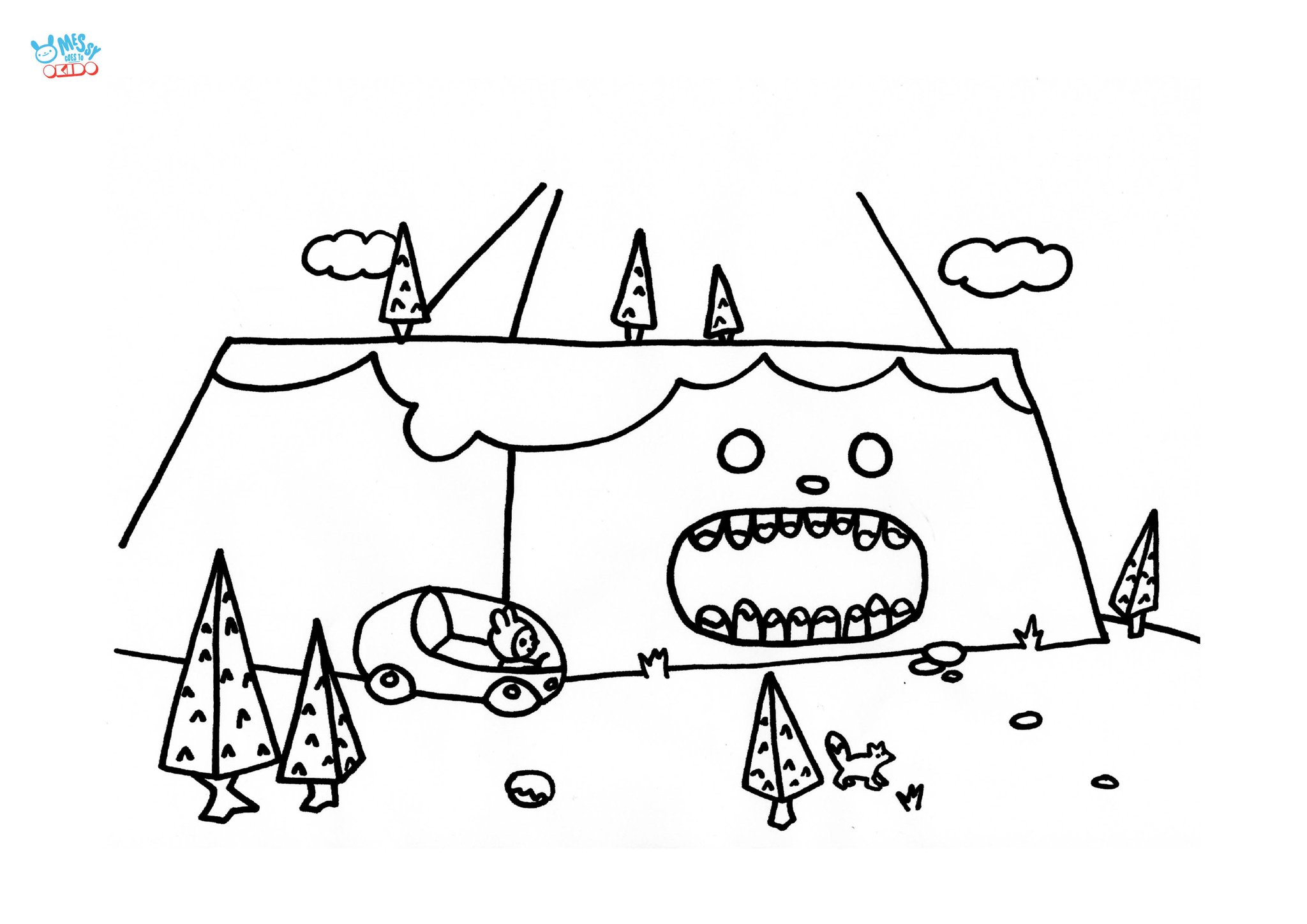 Simple Messy Coloring Pages for Kindergarten