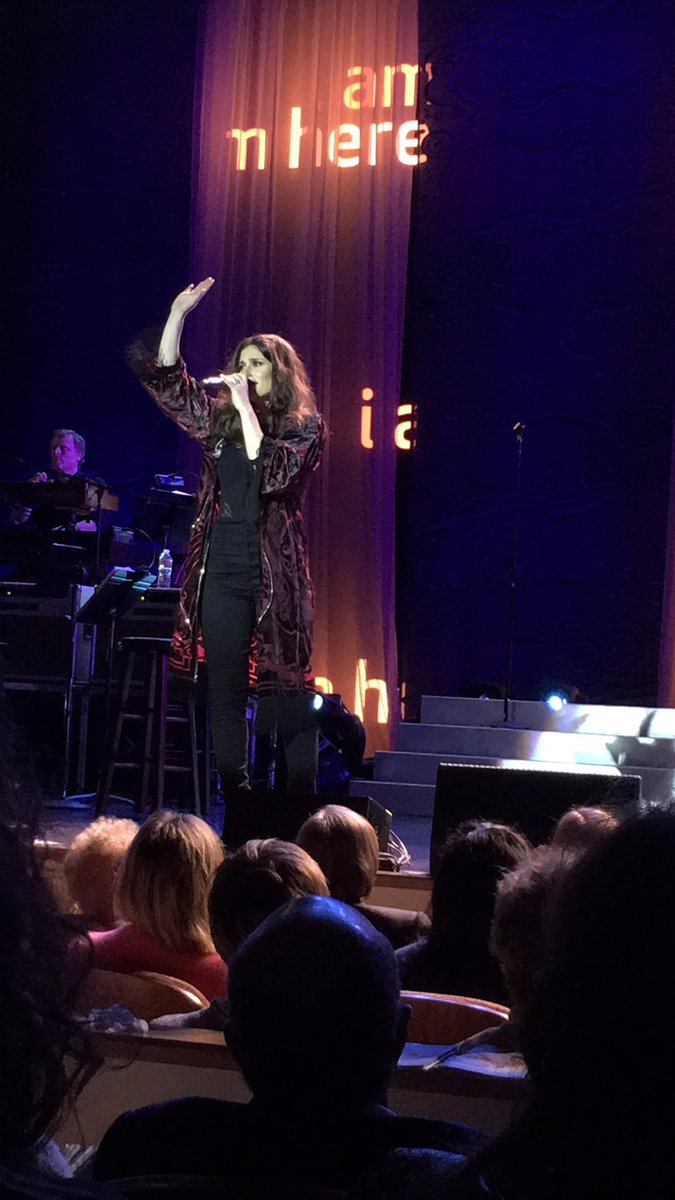 allthingsidina's tweet photo. @idinamenzel that cape, lyrics on & your shadow on the curtain, outfit . #IdinaWorldTour #Fanzels are in for treat! https://t.co/XO78wCQWRK