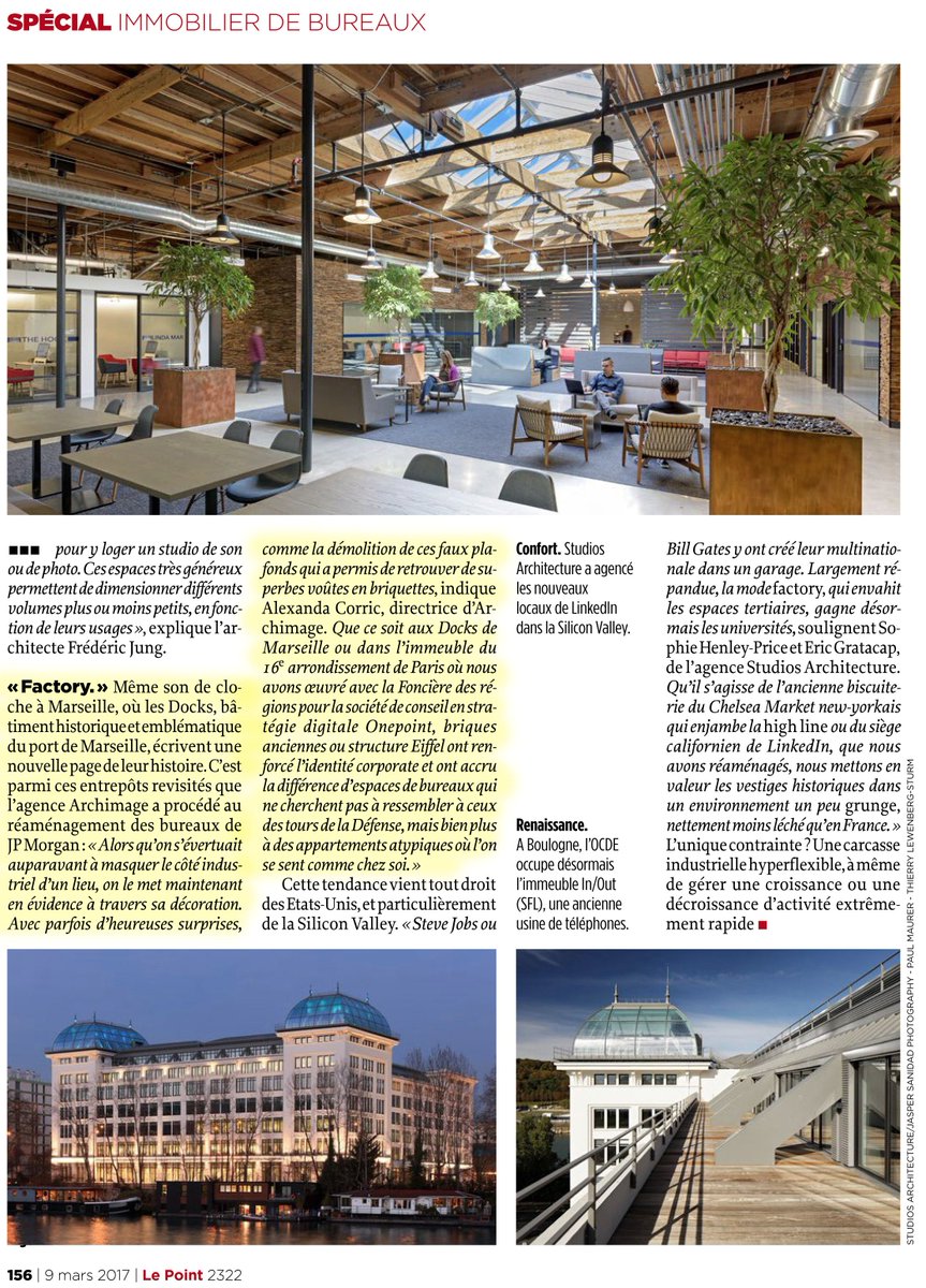 Retrouvez-nous dans le dossier spécial immobilier de bureaux <a href="/LePoint/">Le Point</a> "Vieux entrepôts, nouveaux bureaux", sur Les Docks de Marseille