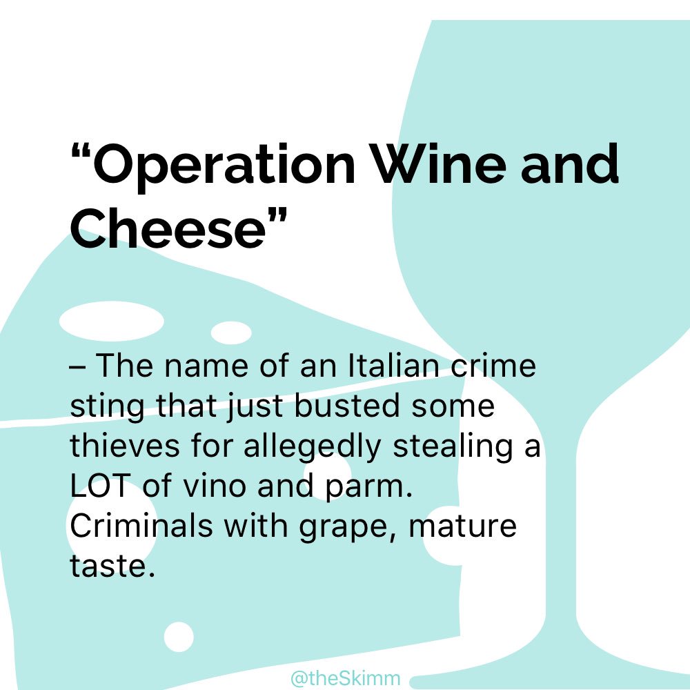 skimmwellplayed's tweet photo. Italy has a vino bandit problem: https://t.co/Cb7H1kK2dA #SkimmLife #QOTD https://t.co/BJFbIbKeZX