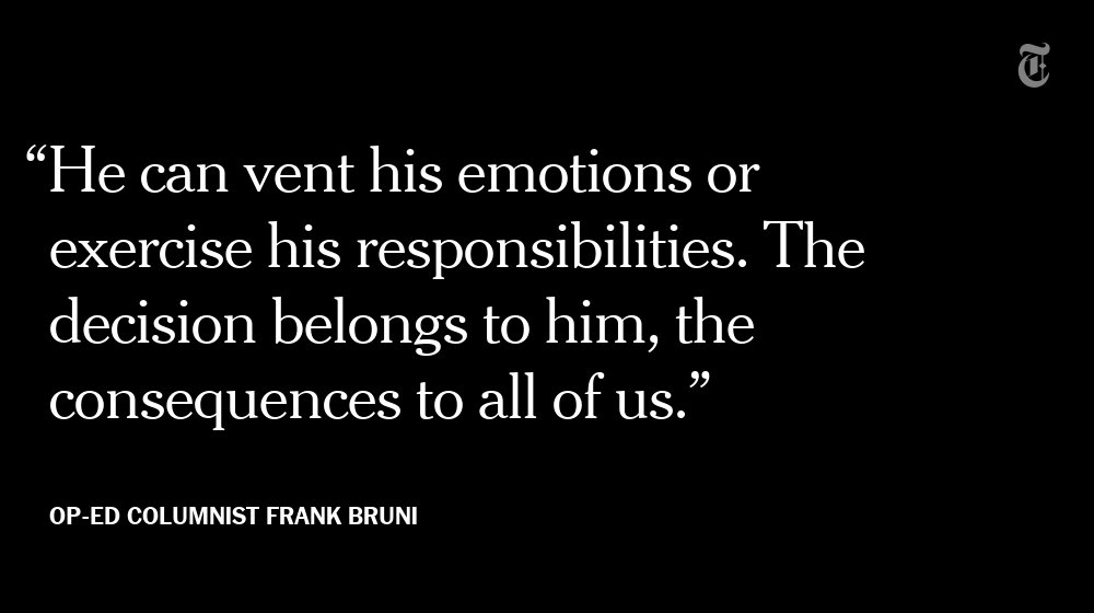 nytimes's tweet photo. Opinion: "Donald Trump faces a stark choice. He can tweet, or he can govern" https://t.co/xJS9NP6HOw https://t.co/MgyHlGtcSQ