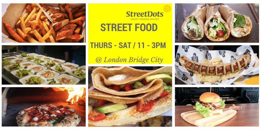 We'll be landing at <a href="/LDNBridgeCity/">London Bridge City</a> from tomorrow to Sat then the following Thurs - Sat for #streetfood #lunch from 11-3pm!