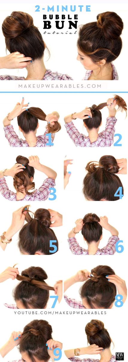 Bubble Bun Hairstyle | Bun In 2 minutes| Easy hairstyle for Medium Hair -  YouTube