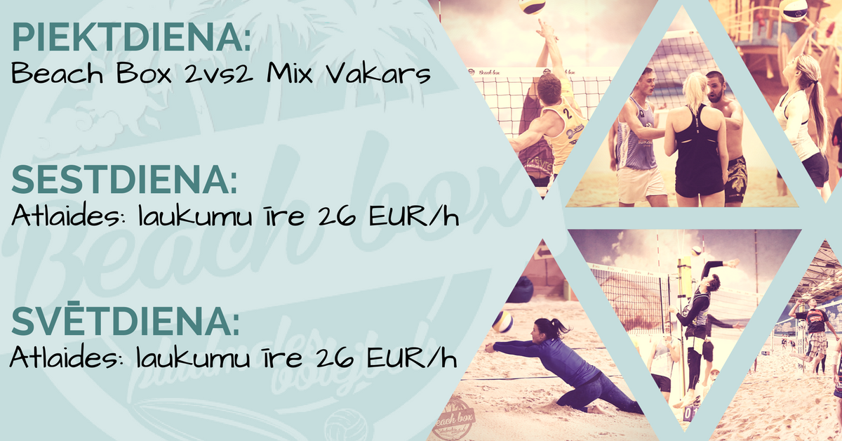 BeachBoxLV's tweet photo. Sajūti vasaras garšu, uzspēlējot pludmales volejbolu vai tenisu jau TAGAD:
5d - 2vs2 Mix Vakars
6d un 7d - !AKCIJA! - laukumu īre 26 EUR/h https://t.co/wi8RG3NHtR