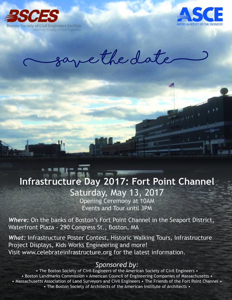 BSCES's tweet photo. Save the Date! Infrastructure Day 2017: Fort Point Channel is coming up in May! https://t.co/NNXWxaJixa