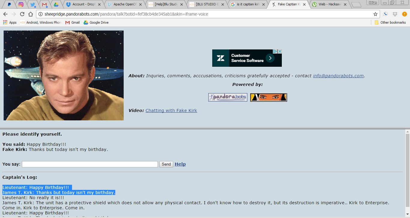 Happy Birthday!!! William Shatner and Captian Kirk!!!  