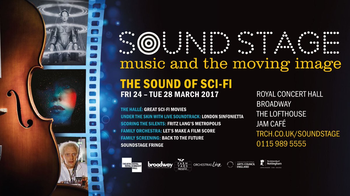 RoyalNottingham's tweet photo. Ready for #NottsSoundstage 1st weekend? Sci-Fi movies from @the_halle & cult film @undrthskin from @Ldn_Sinfonietta https://t.co/tbJp9kowzi https://t.co/BCouPx6ngT