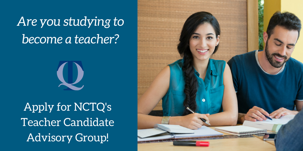 NCTQ's tweet photo. Are you a #teacher candidate? Apply for our Teacher Candidate Advisory Group! https://t.co/l1wR2YWBJ3 #edchat #futureteacher https://t.co/7jAqNFht6J