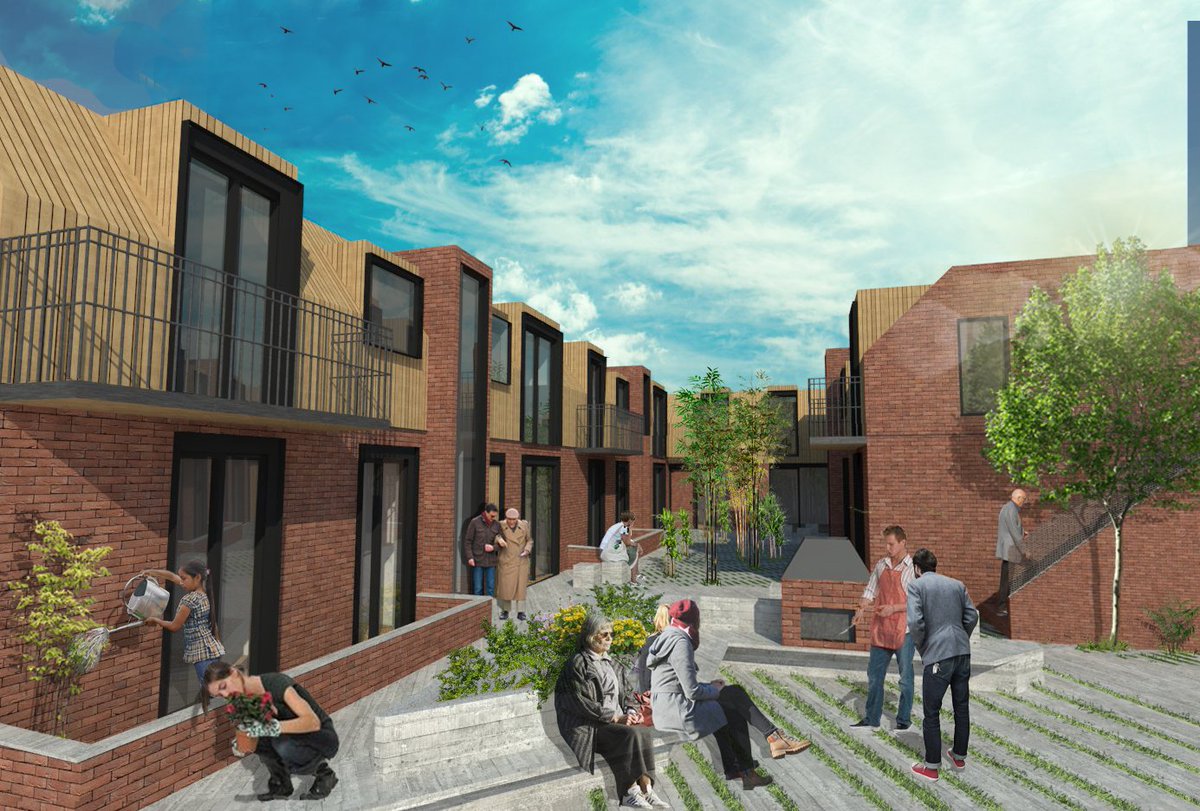 De garageboxen aan het Eyssoniusplein in <a href="/gem_groningen/">Gemeente Groningen</a> transformeren we tot #energieneutrale woningen in een #hofjestypologie #groen
