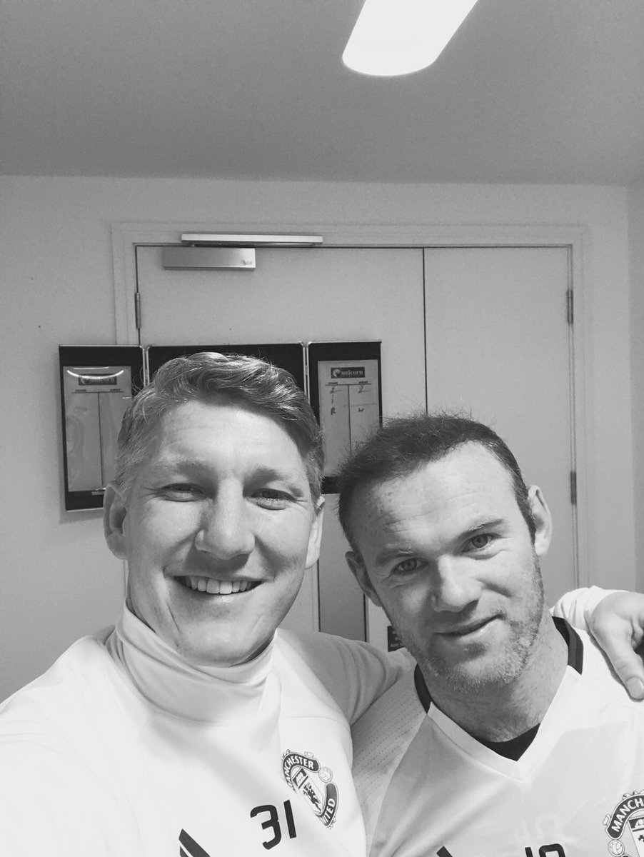 BSchweinsteiger's tweet photo. I made some very good friends in Manchester. Wishing you and the team only the best, my captain! https://t.co/9R6M73dtLB