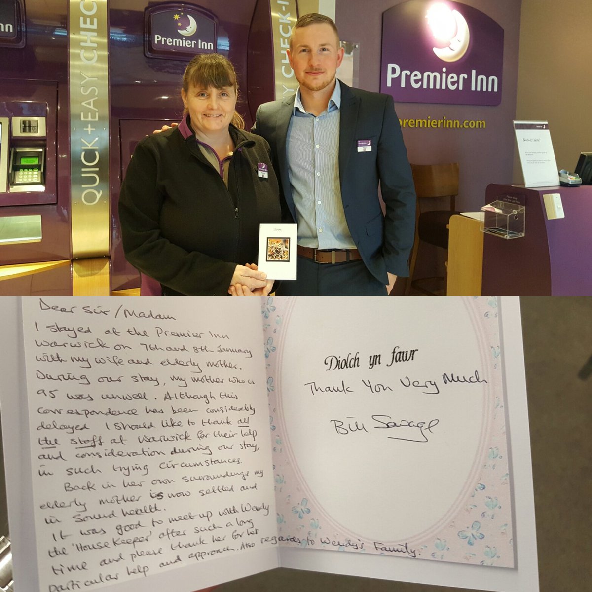 Thank you Wendy and team Warwick for creating another happy and memorable stay for our guests <a href="/SDEBDD/">simon ewins</a> <a href="/smmottram/">Sam Mottram</a> @Hinson_Yates <a href="/pi_warwick/">Premier Inn Warwick</a>