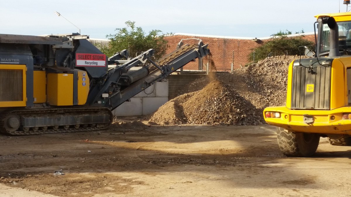 Crusher out on hire. Call 01832 272999 for crushing and screening enquiries