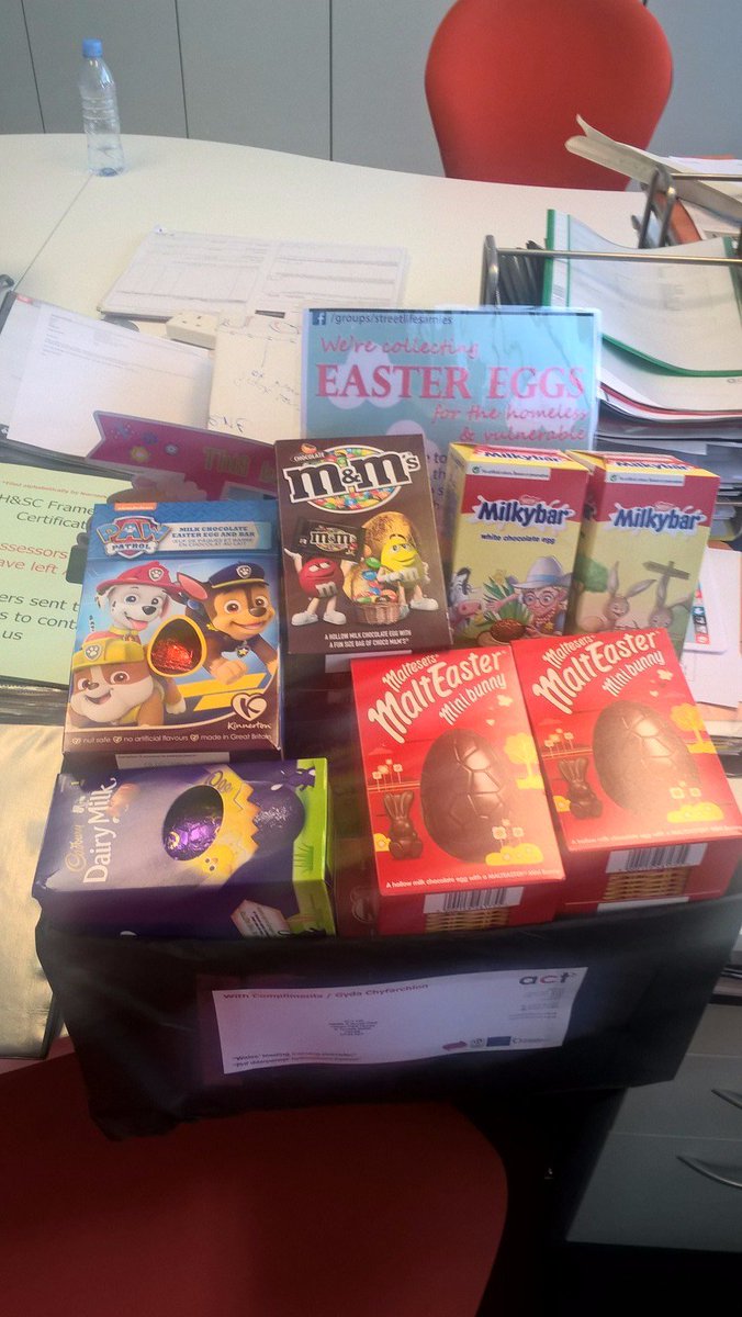 HSC_acttraining's tweet photo. Easter eggs ready to be delivered to SLS in Chepstow,such a worthy cause. Hope they can bring a little bit of joy to children this Easter😀 https://t.co/H8vbsDlCaN