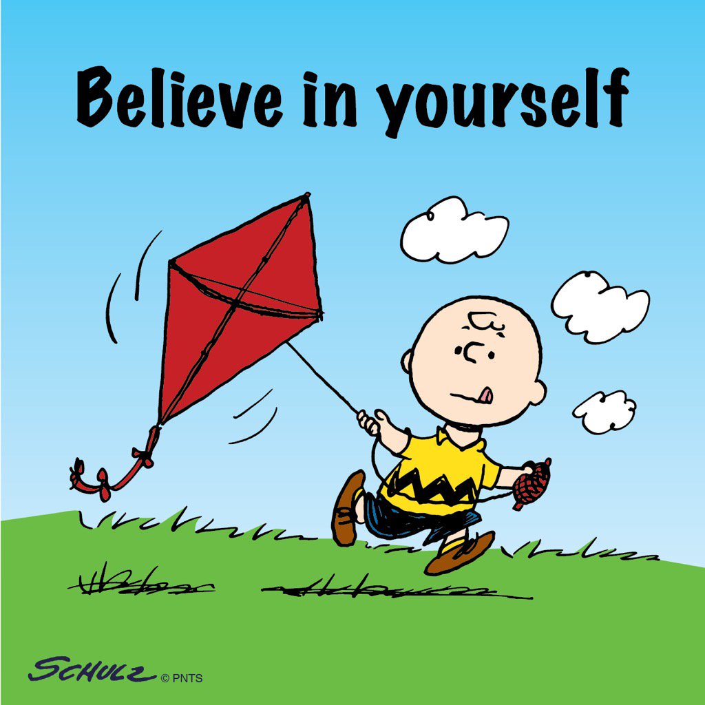 Snoopy's tweet photo. Believe in yourself! https://t.co/6ijBAT7qWE