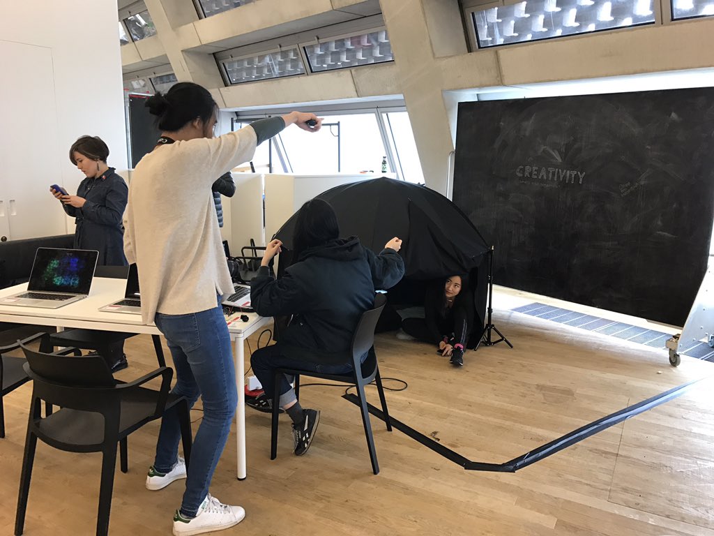 adamcorrie's tweet photo. #MAIDC setting up #spaceintimacy @TateExchange for @UAL Digital Maker Collective. #tateJAM #artsDMC https://t.co/QORr3Tkxhu