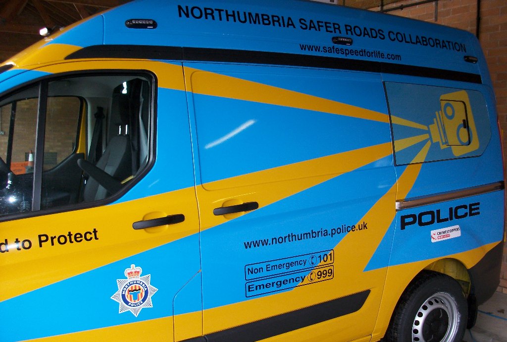 police speed camera van