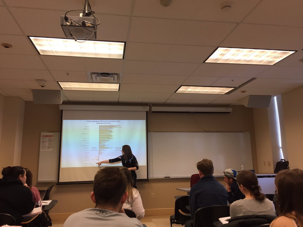 SienaPOSC's tweet photo. Excited to have @nataliemjb on campus to talk to students about polling and the 2016 election. Talk at 12:30-1:30 in The Norm! https://t.co/3bLAOnAGF1