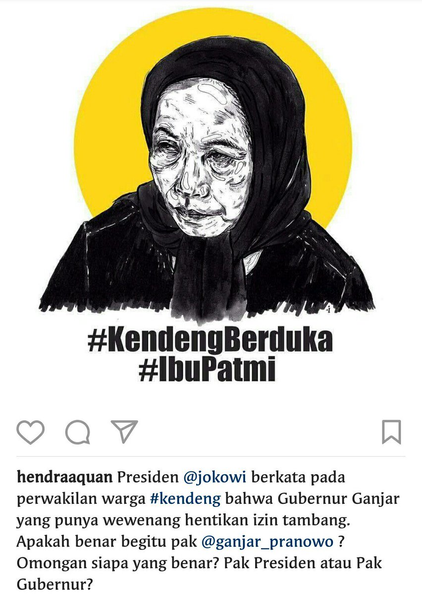 hendraaquan's tweet photo. Pak @ganjarpranowo jarenipun pak @jokowi, panjenengan ingkang saged stop tambang #kendeng. Sapunika leres nggih? https://t.co/dam6U8dTvu