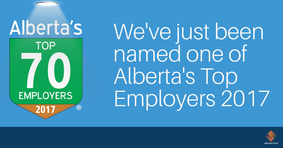 Silvacom's tweet photo. Today, in #YYC, we were officially named one of @AB_Top_Employer! An honour &amp; a privilege, read more: https://t.co/6YaEqDFQbt @top_employers https://t.co/FZ8tOwaK6X