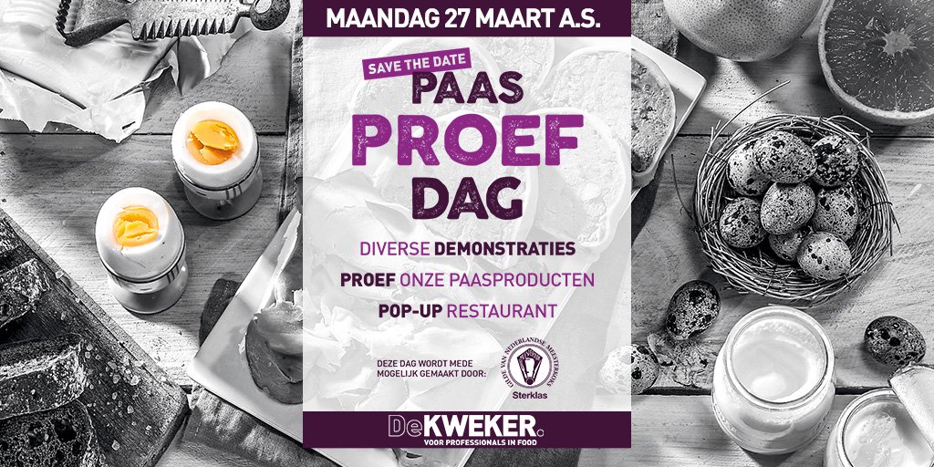 De sterrenchefs van de toekomst laten u Pasen proeven!
Kom maandag 27 maart naar de paasproefdag, schrijf u snel in: kweker.nl/paasproefdag/