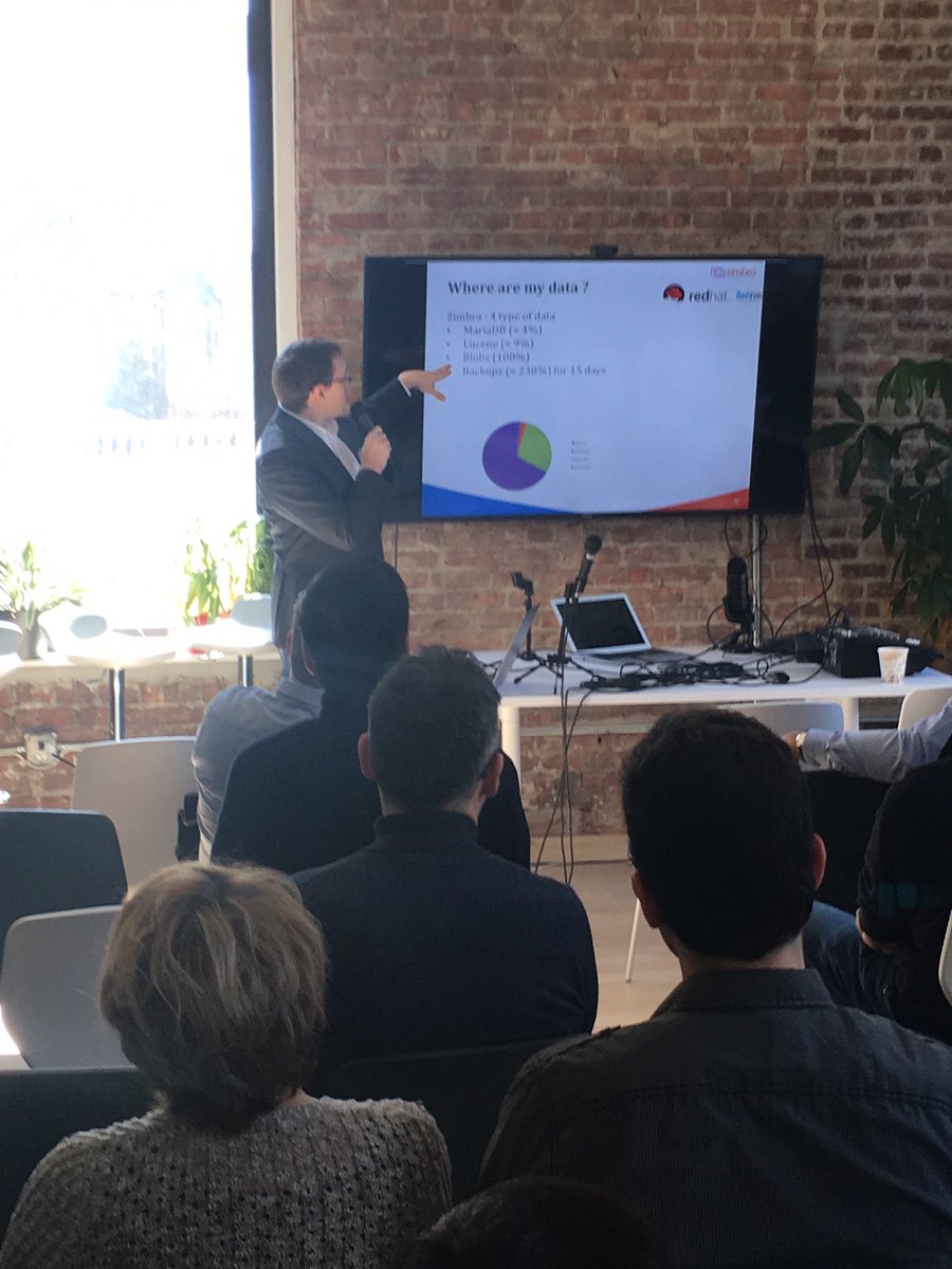 brentrhymes's tweet image. Synacor/ Zimbra partner Florent Manens with BeeZim presenting how to integrate Zimbra with Ceph - interesting #ZimbraCOMMIT session!