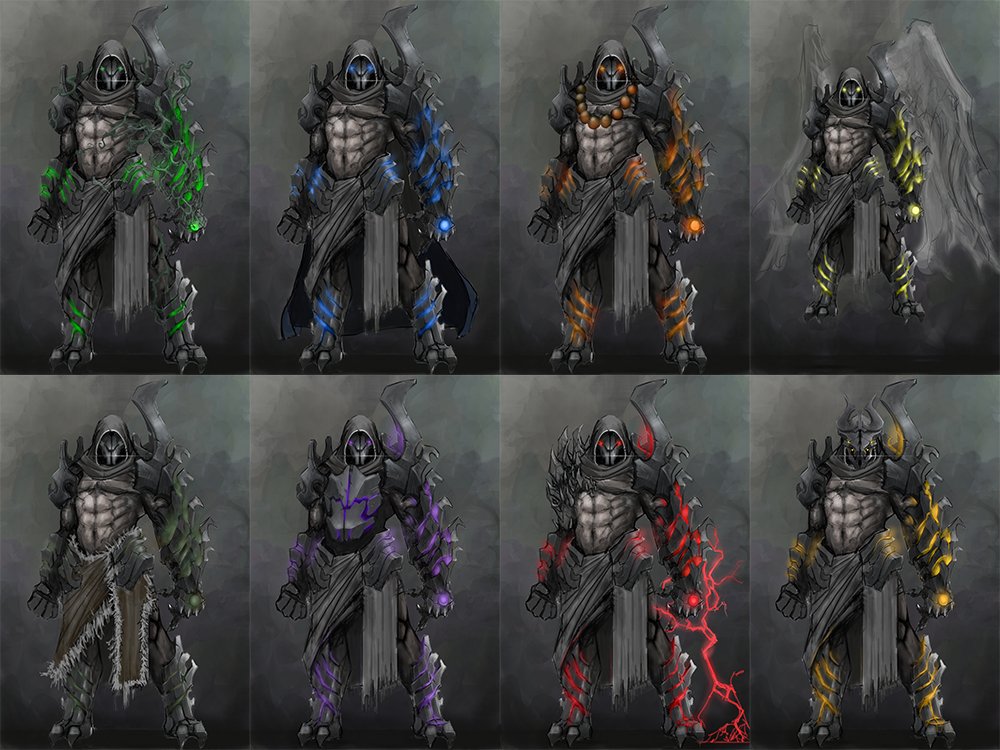 MadGamerStudios's tweet photo. Here you can see the final concept for the different classes. Your final setup can have up until 3 of them. #Ouroboros #gamedev #elements https://t.co/vqQnXzWyNP