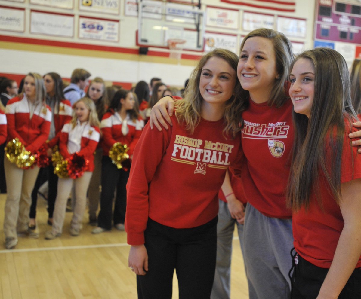 Pep Rally for the Bishop McCort girls basketball team, before heading off to Hershey. The Lady Crushers play Minersville.