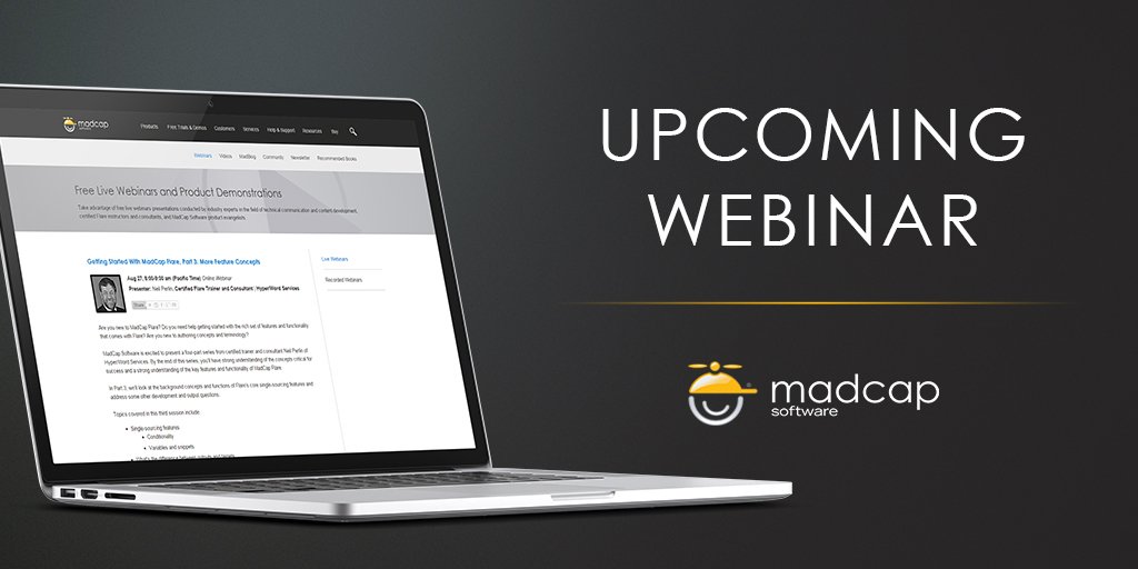 MadCapSoftware's tweet photo. Join us for our webinar tomorrow with @ferg_daniel on advanced #CSS selectors! Sign up here: https://t.co/KFLUMpUBPD https://t.co/cVQa6gdwXc